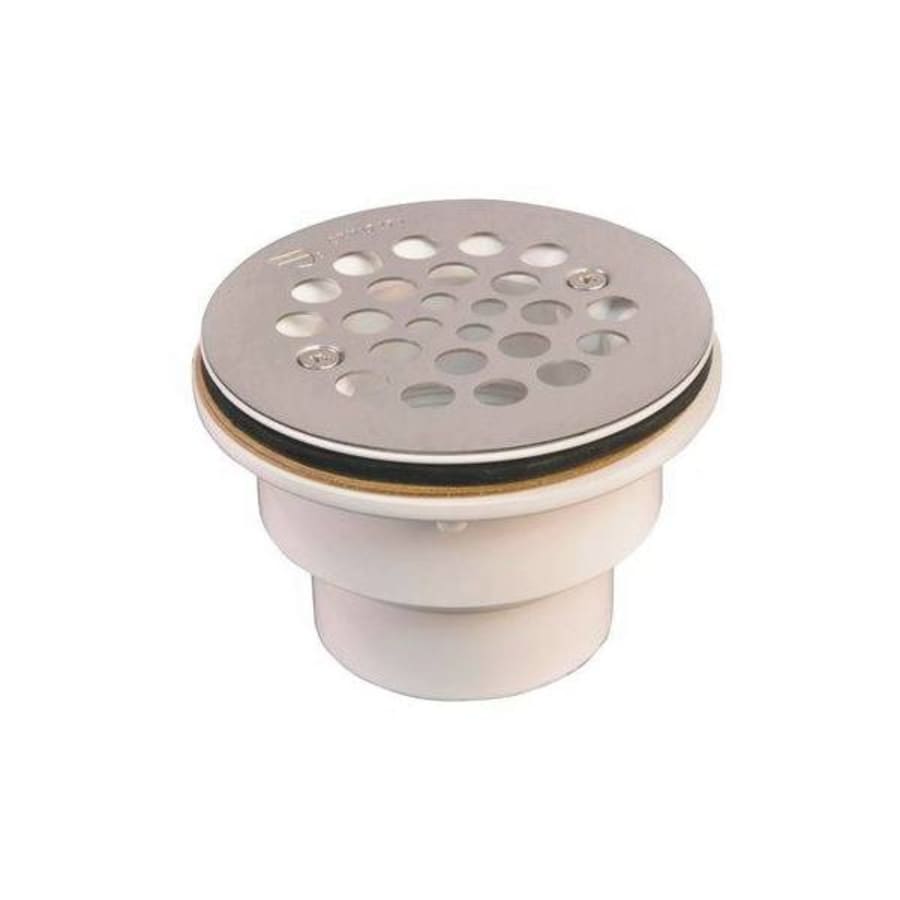 Oatey Round Gray PVC Shower Drain with 4-3/16 in. Square Screw-In Chrome Drain  Cover 423202 - The Home Depot