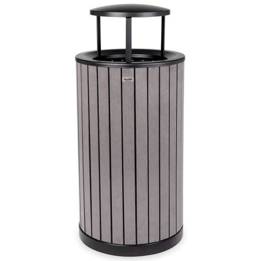 Alpine Industries 38-Gallons Black Steel Commercial Trash Can