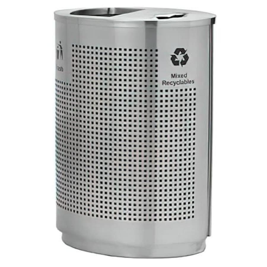13 Gal. Rectangular Swivel Lid Stainless Trash Can Precision