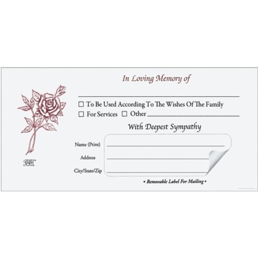 EZ Memorial Offering Envelope, Removable Label, 7.5