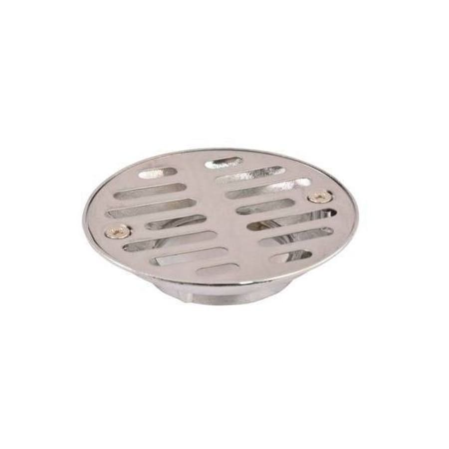 Oatey Round Gray PVC Shower Drain with 4-3/16 in. Round Screw-In Chrome Drain  Cover 423232 - The Home Depot