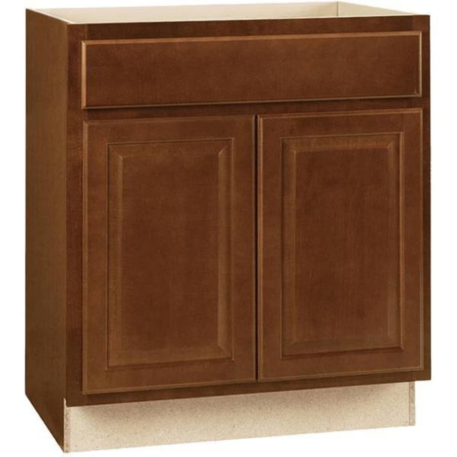 Hampton Bay 27 In. X 34.5 In. X 24 In. Cognac Base Kitchen Cabinet