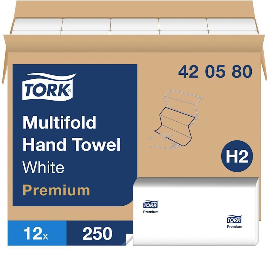 Tork Xpress Soft Absorbent Multifold Hand Towel, Premium, White