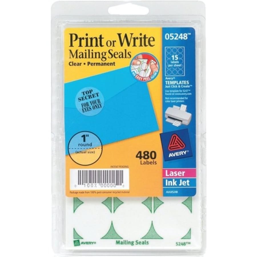 Avery® White Thermal Printer Address Label 1-1/8