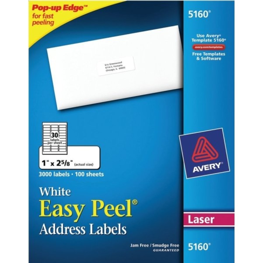 Avery 1/2 x 1-3/4 in. Return Address Labels (Clear) (2000-Box ...