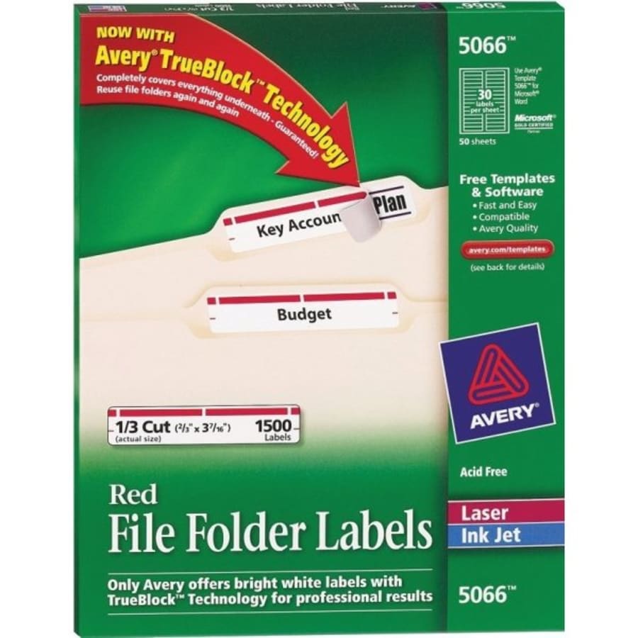 Avery® TrueBlock File Folder Labels, 2/3