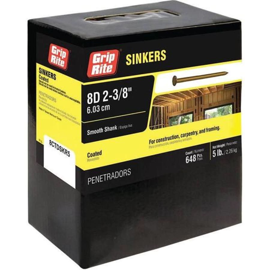 Quick Build 16SNK5LB Construction Green Vinyl Sinker Nails 16d 3-1/4in 5 lb  Pack | eBay