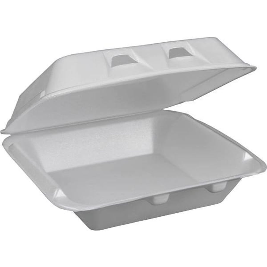 9x9 Clear Hinged-Lid Plastic Container (150/cs)