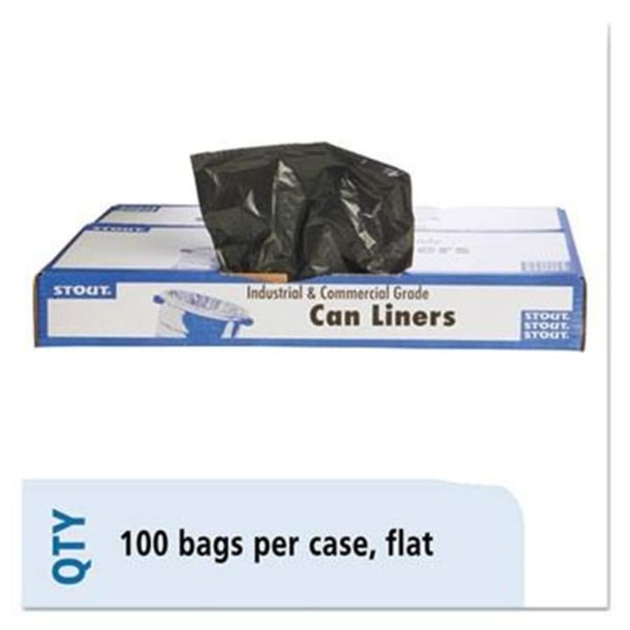 55-60 Gallon Black Trash Bags 38x58 1.3 Mil 100 Bags-2277