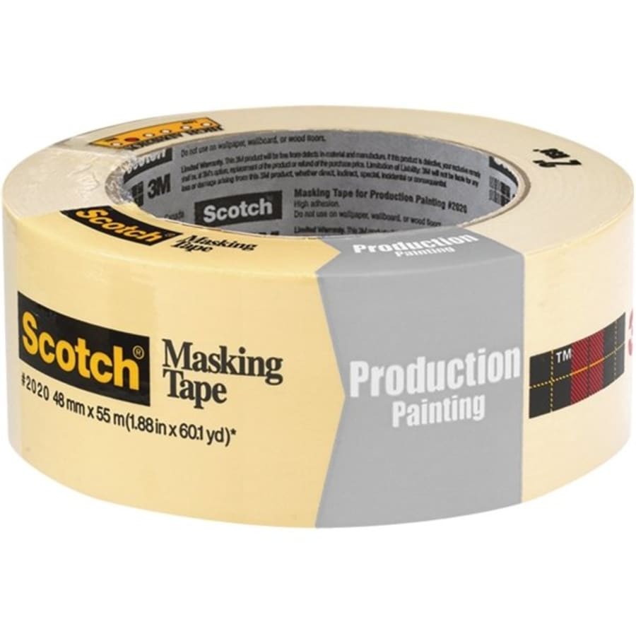 Masking Tape 2 inch Wide, White Masking Tape, 2 inch x 60.1-Yards, 3 Core,  4/Pack
