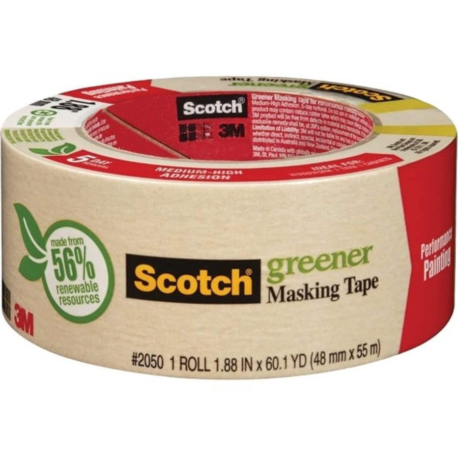 1InTheOffice Masking Tape 2 Inch Wide, General Purpose Masking Tape 2 inch  x 60.1-Yards, 3 Core, 2/Pack 