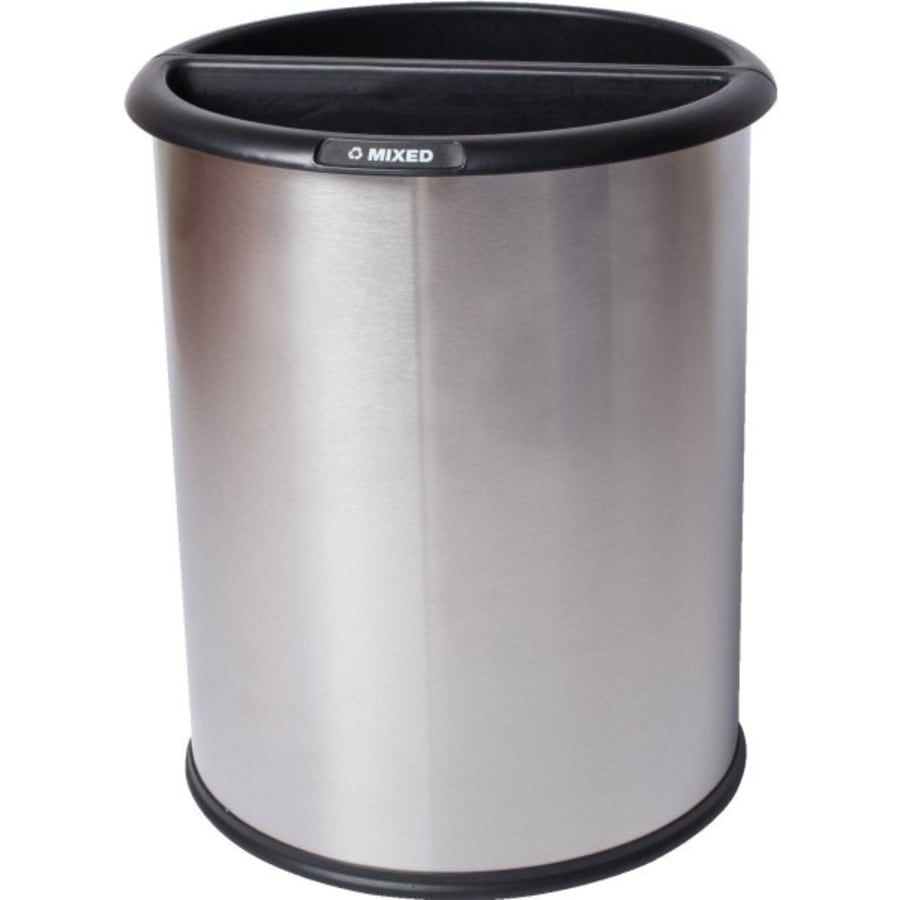 Commercial Zone 25 Gallon Open Top Trash Can - Stainless Steel, Silver