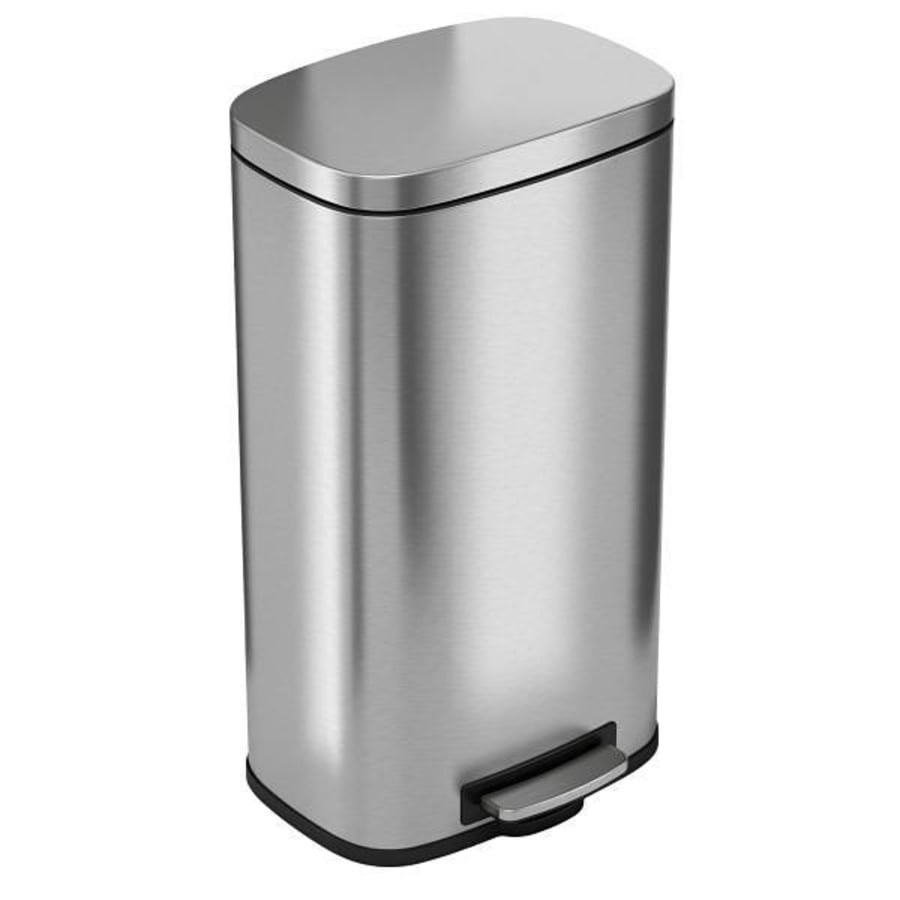 Simplehuman 16 Gallon Brushed Stainless Steel Bullet Open-Top Round Trash  Can