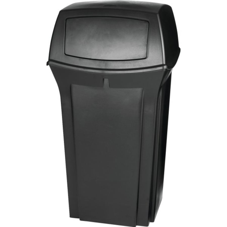 Suncast Commercial Square Metal Trash Can With 2 Way Lid 30 Gallon