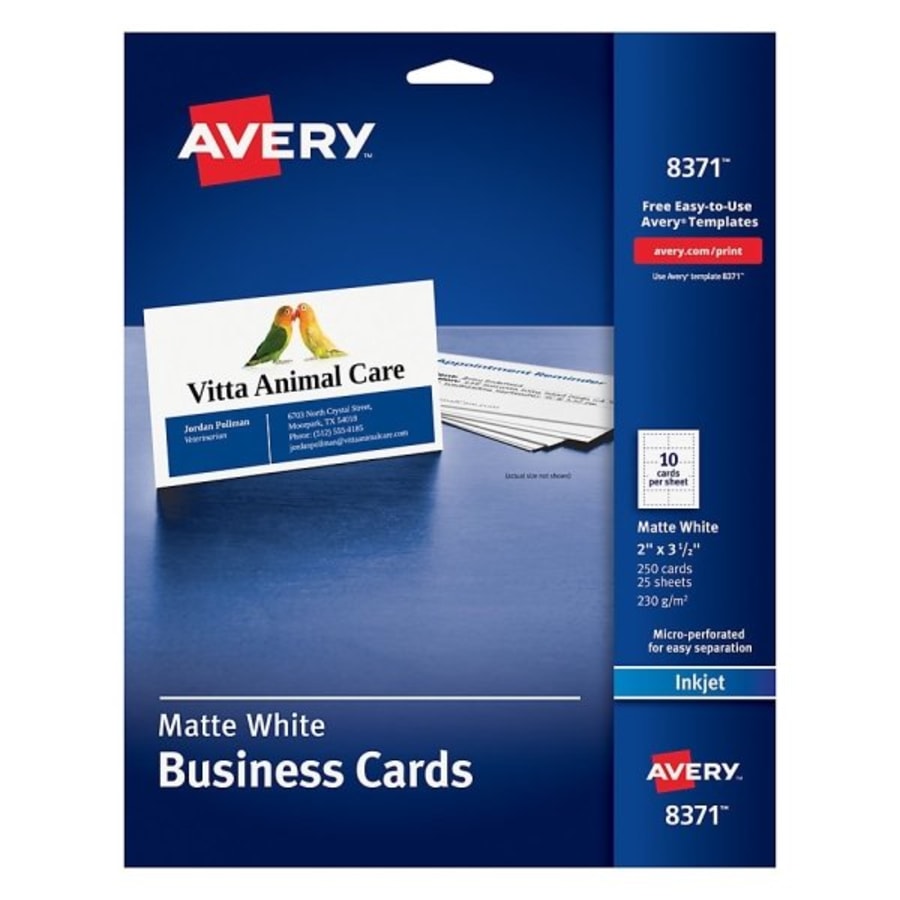 Avery® Garment Friendly White Rectangular Clip Style Name ...