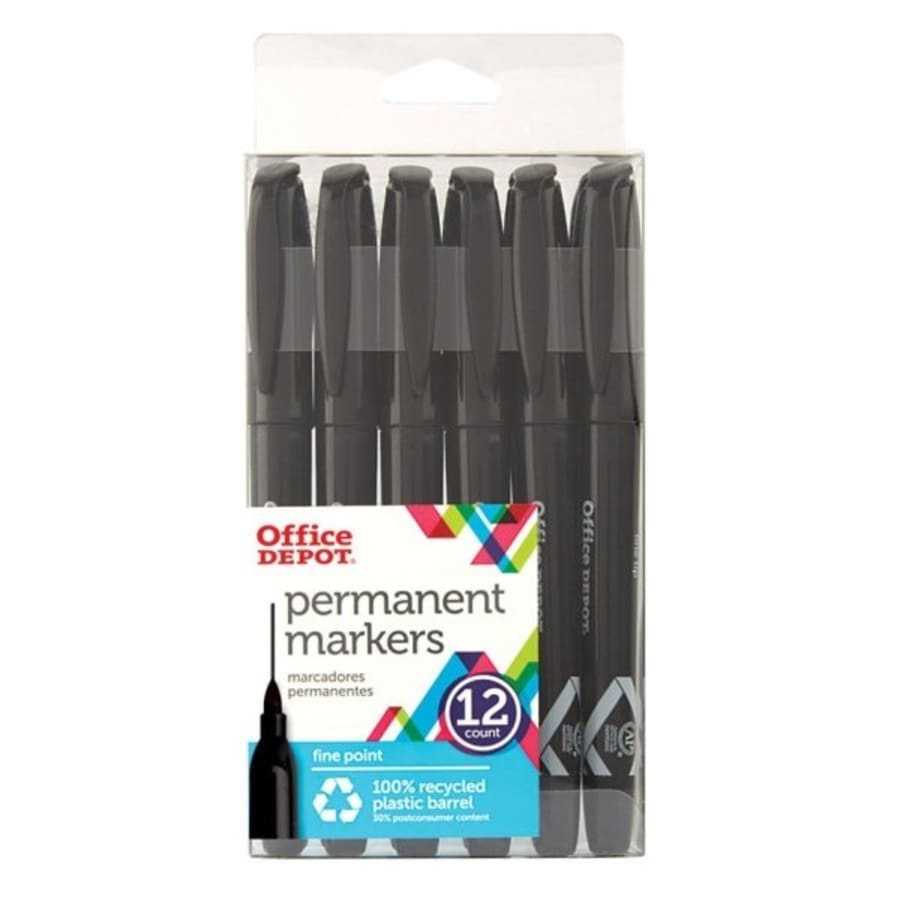 BIC® Mark-It® Permanent Markers, Black, Pack Of 12