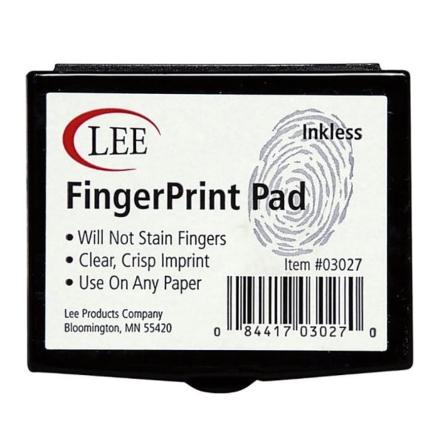 Baumgartens® Fingerprint Ink Pad, 1 7/8 x 1 7/8 x 1/2, Black/Black Ink