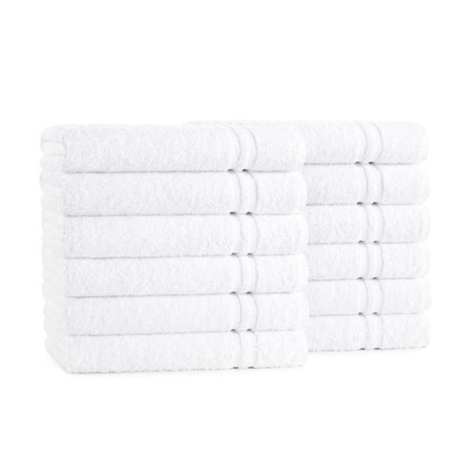 1888 Mills Crown Touch Bath Towels XL 27x54 100% Cotton White 4 Dz