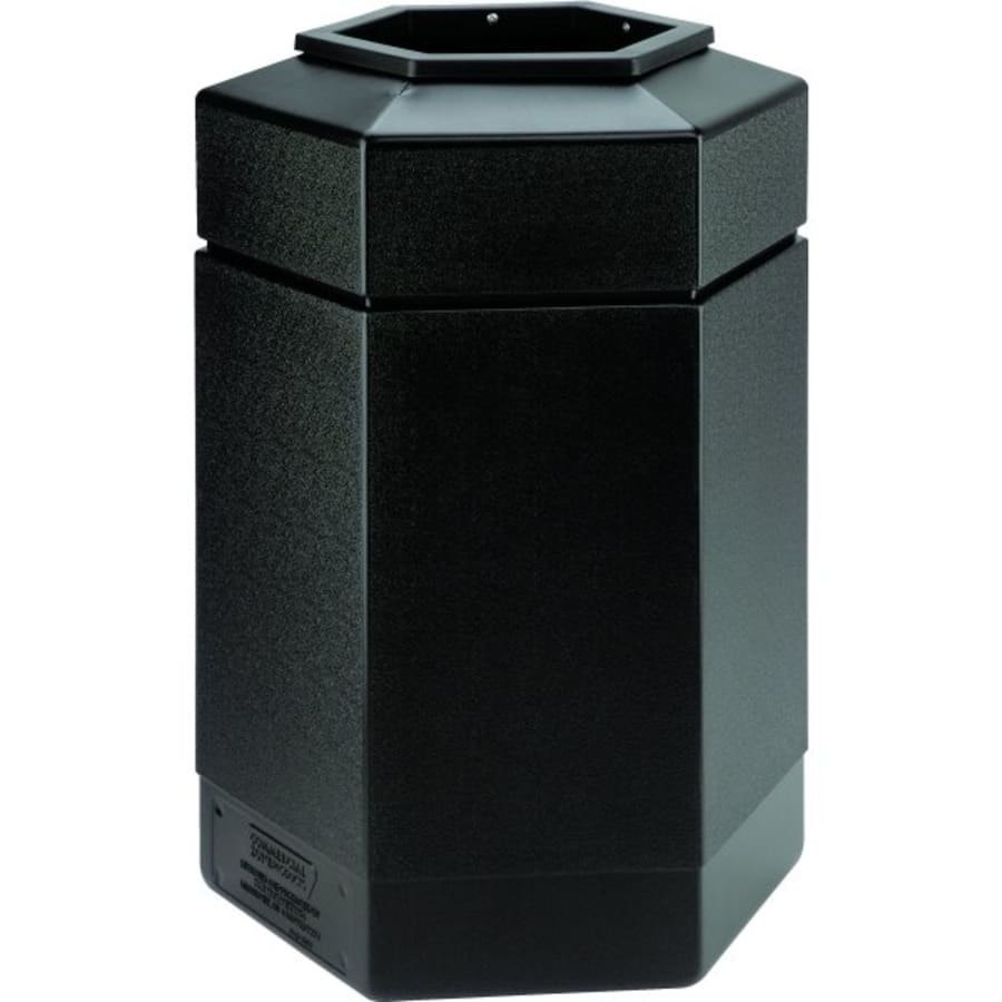 Suncast Commercial Square Metal Trash Can With 2 Way Lid 30 Gallon