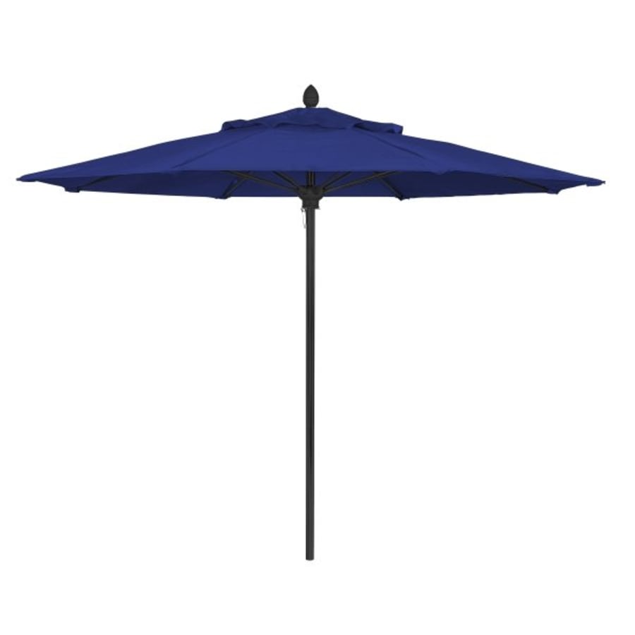 Fiberbuilt Augusta Royal Blue Sunbrella Umbrella With Teak Pole 11 Hd Supply