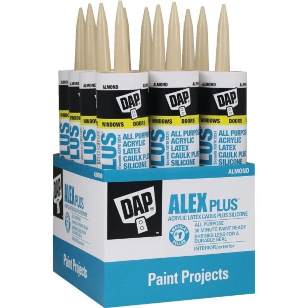 Dap 10 Oz Alex Fast Dry Caulk Plus Silicone White 12 Count Hd Supply