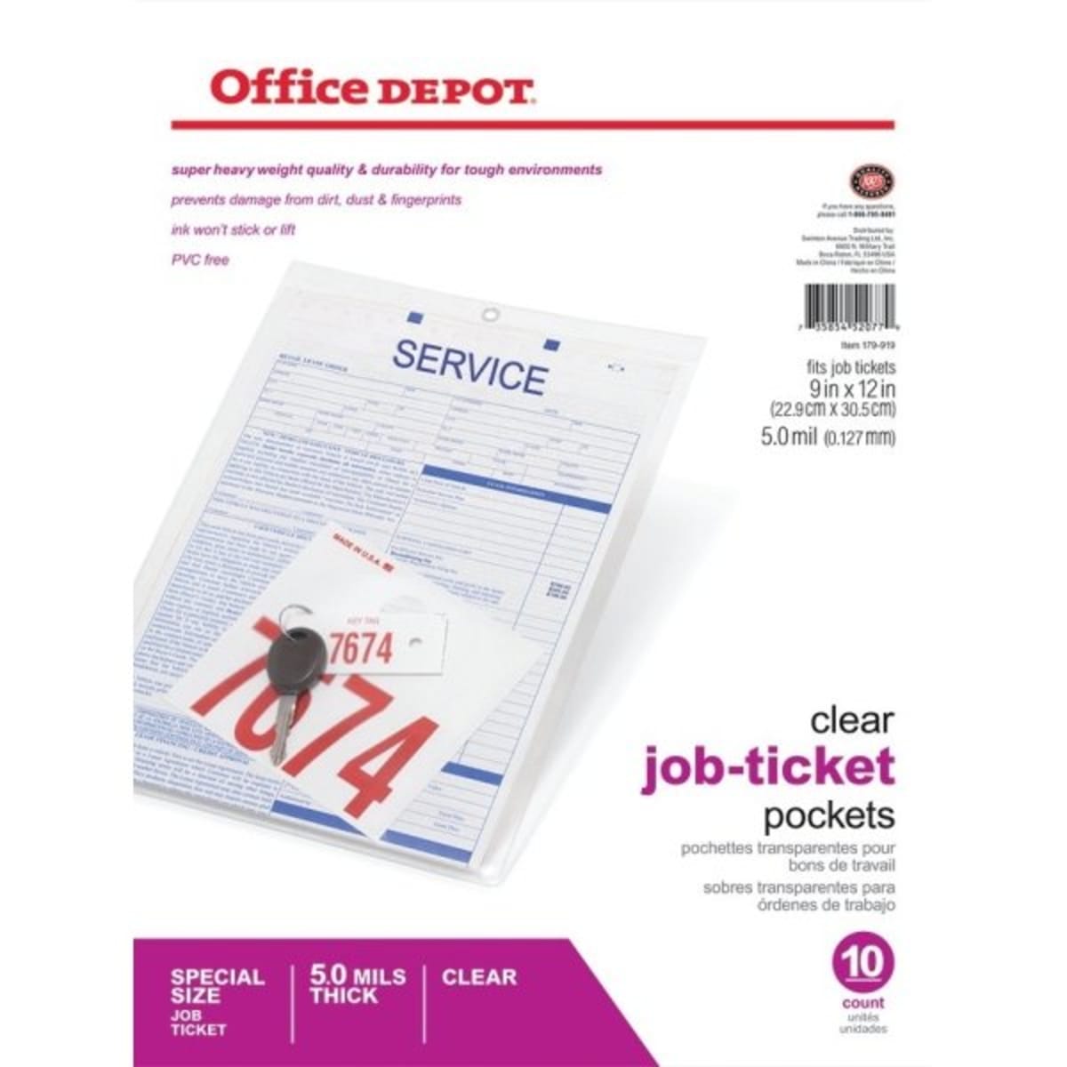 Office Depot Brand Job Ticket Pockets, 9 x 12