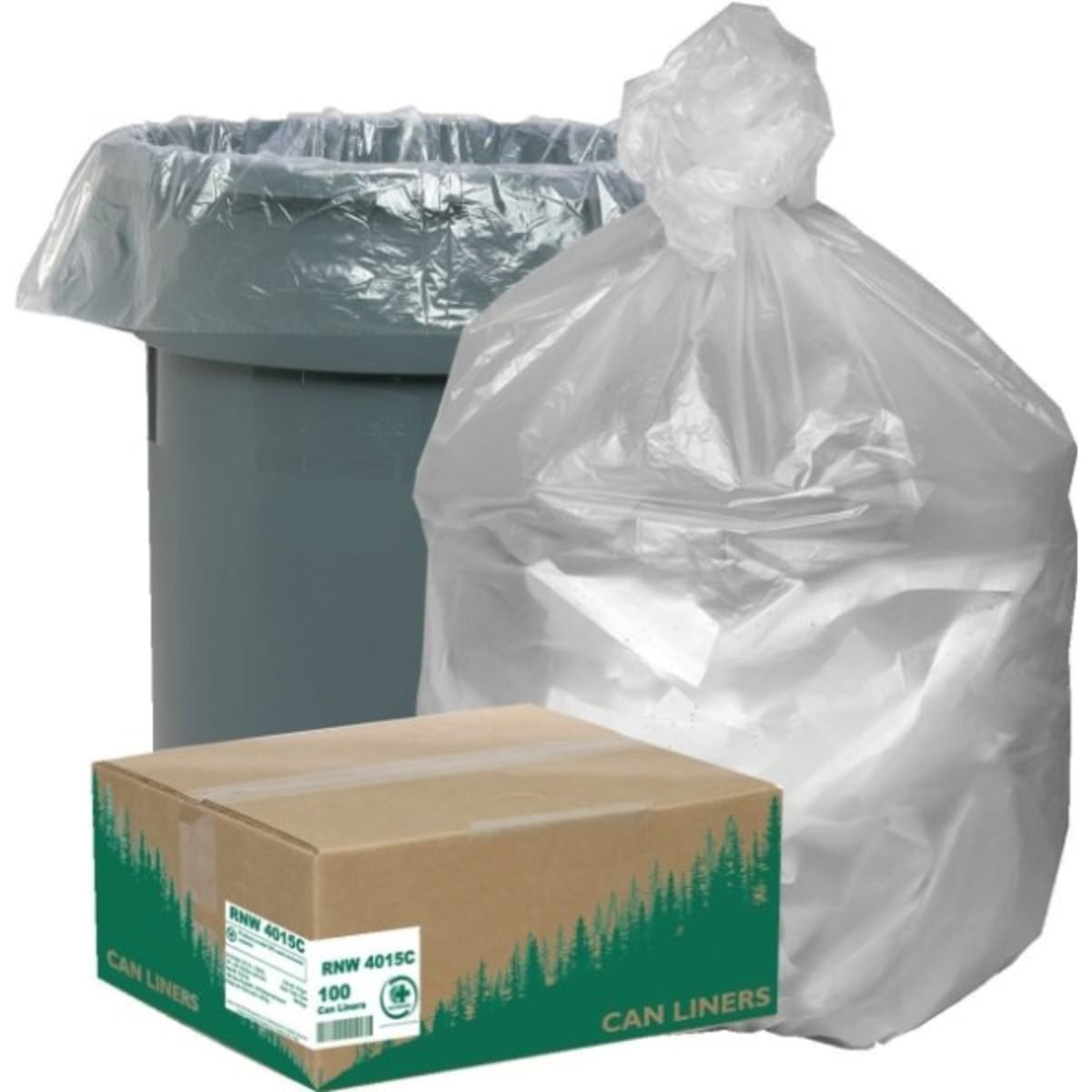 Maintenance Warehouse® 55-60 Gal 14 Mic High-Density Trash Bag (Clear)  (200-Pack)