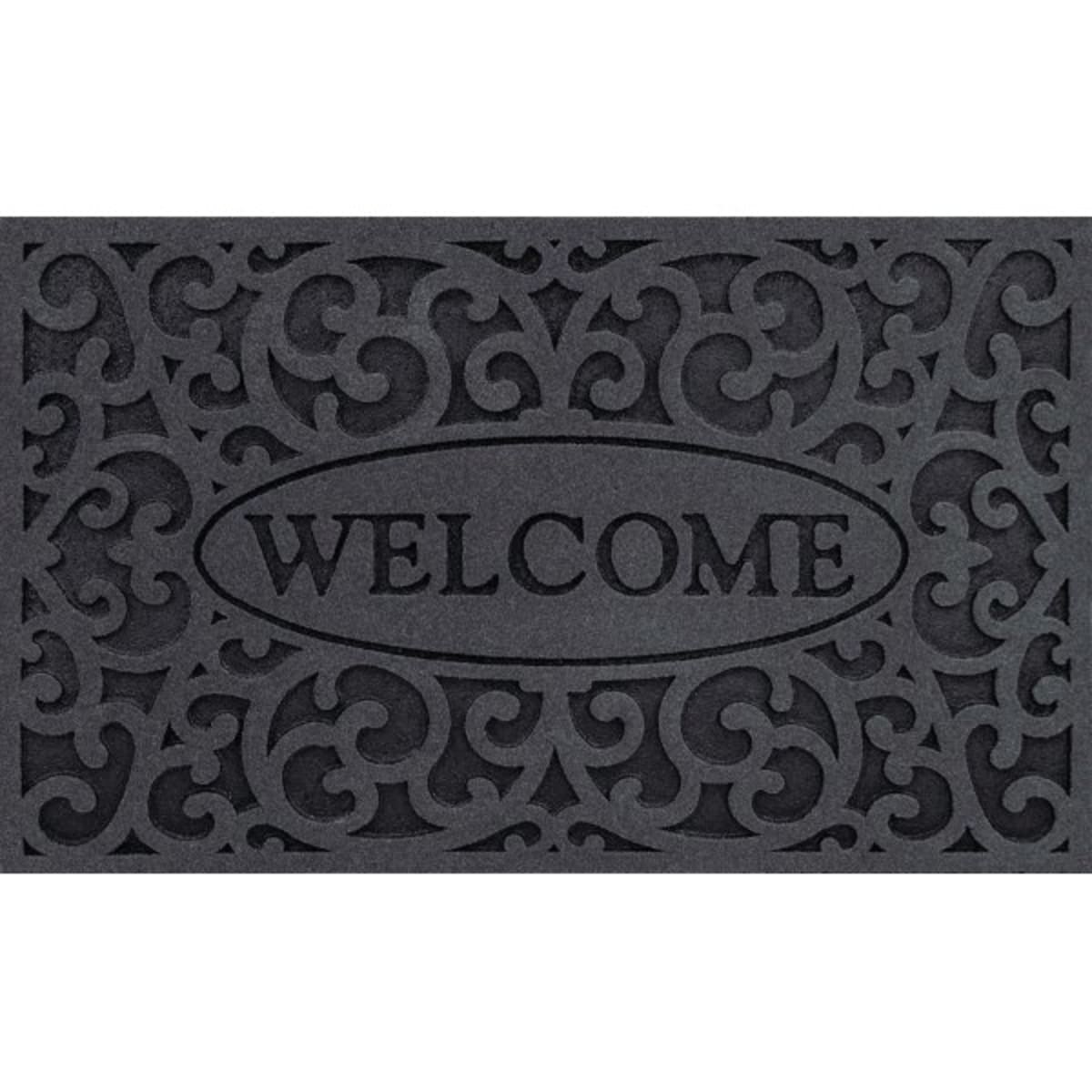 Wrought Iron Grey 18 in. x 30 in. Door Mat