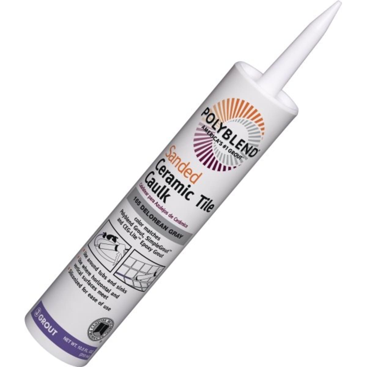 10 5 Oz Polyblend Ceramic Tile Caulk Sanded 165 Delorean Gray Hd Supply