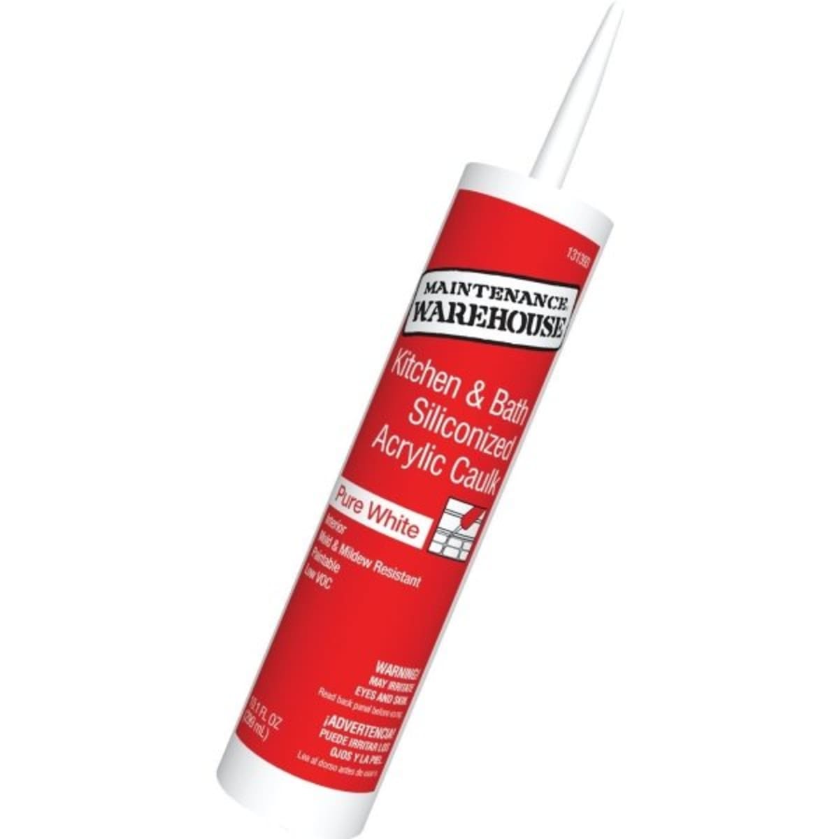 10 1 Ounce Maintenance Warehouse Silicone Tub And Tile Caulk White 12 Per Case Hd Supply