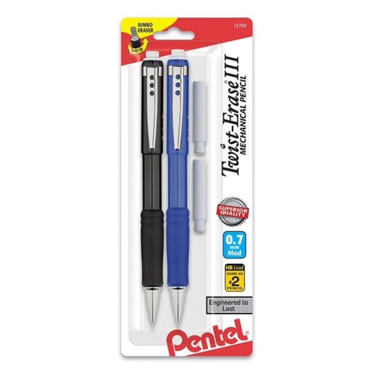 Pentel Twist Erase Iii 0 7 Mm Assorted Mechanical Pencil