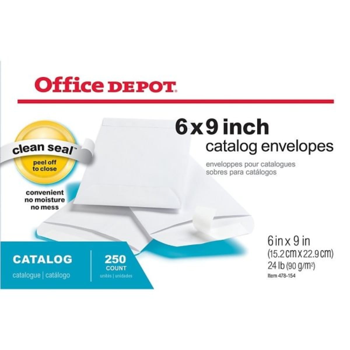 Office Depot® White Clean Seal Catalog Envelope 6