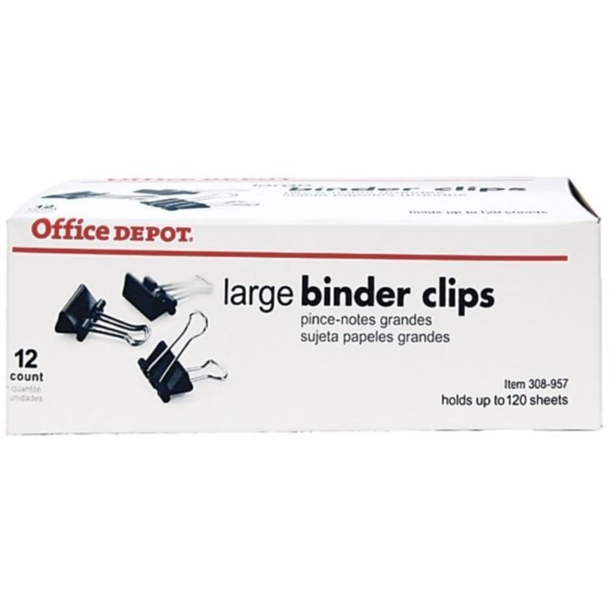 Office Depot Binder Clips, Large, 2in Wide, 1