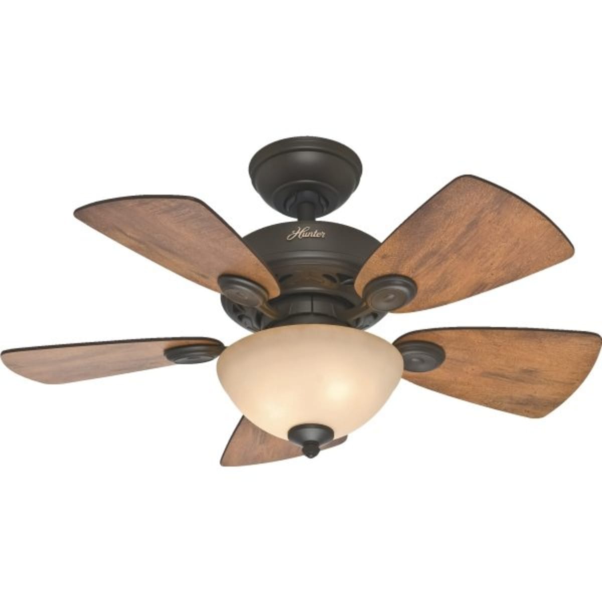 Hunter Watson 34 Single Mount Ceiling Fan New Bronze Glass