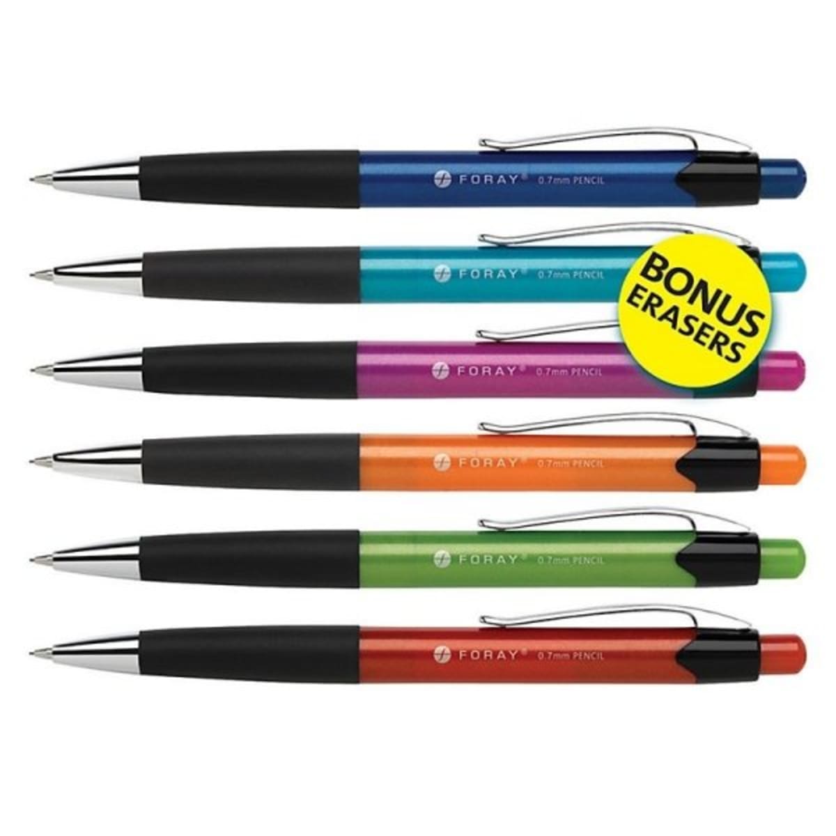 Foray 0 7mm Soft Grip Mechanical Pencil With Color Barrels