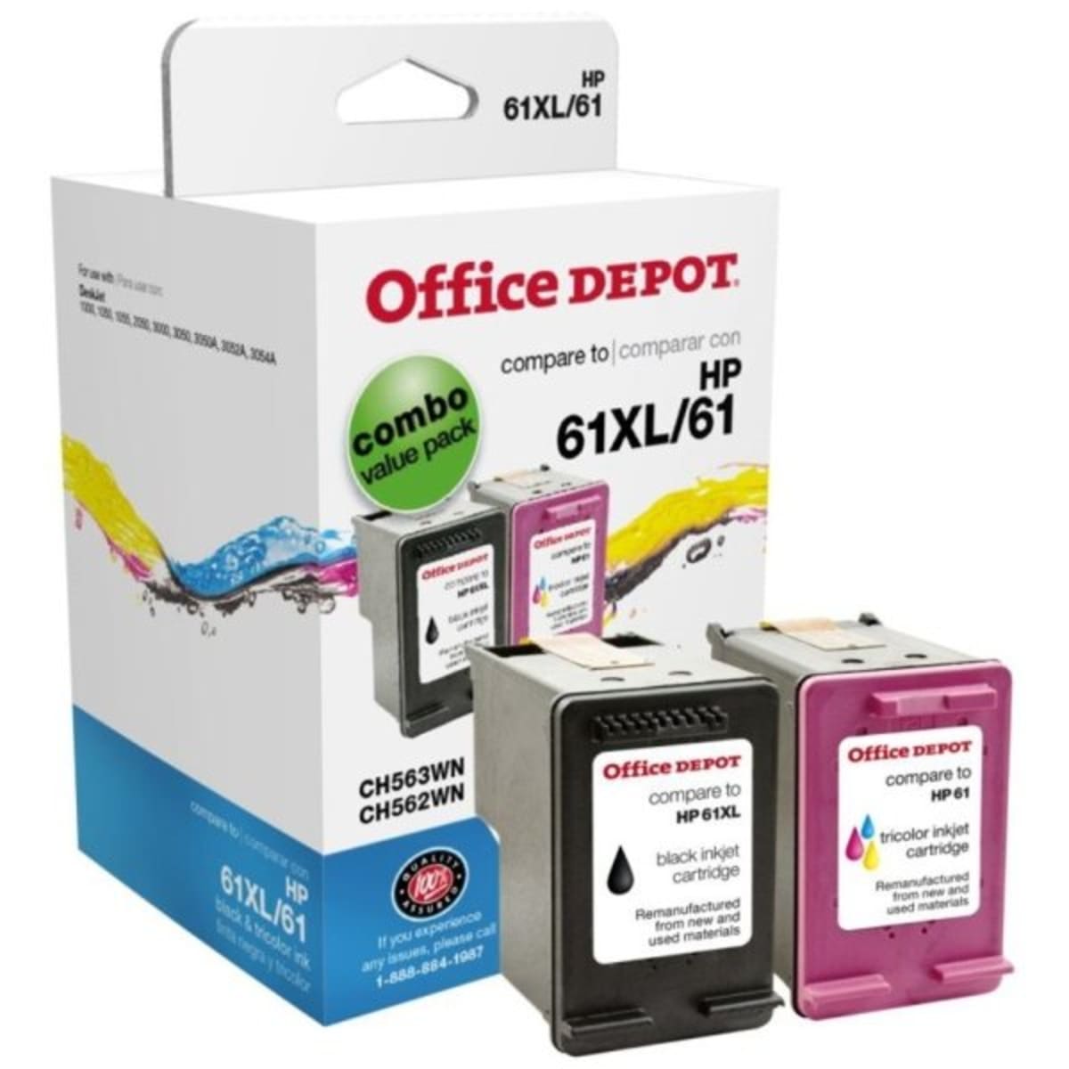 Office Depot Hp 61xl 61 Remanufactured Black Tricolor Ink Cartridge Package Of 2 Hd Supply