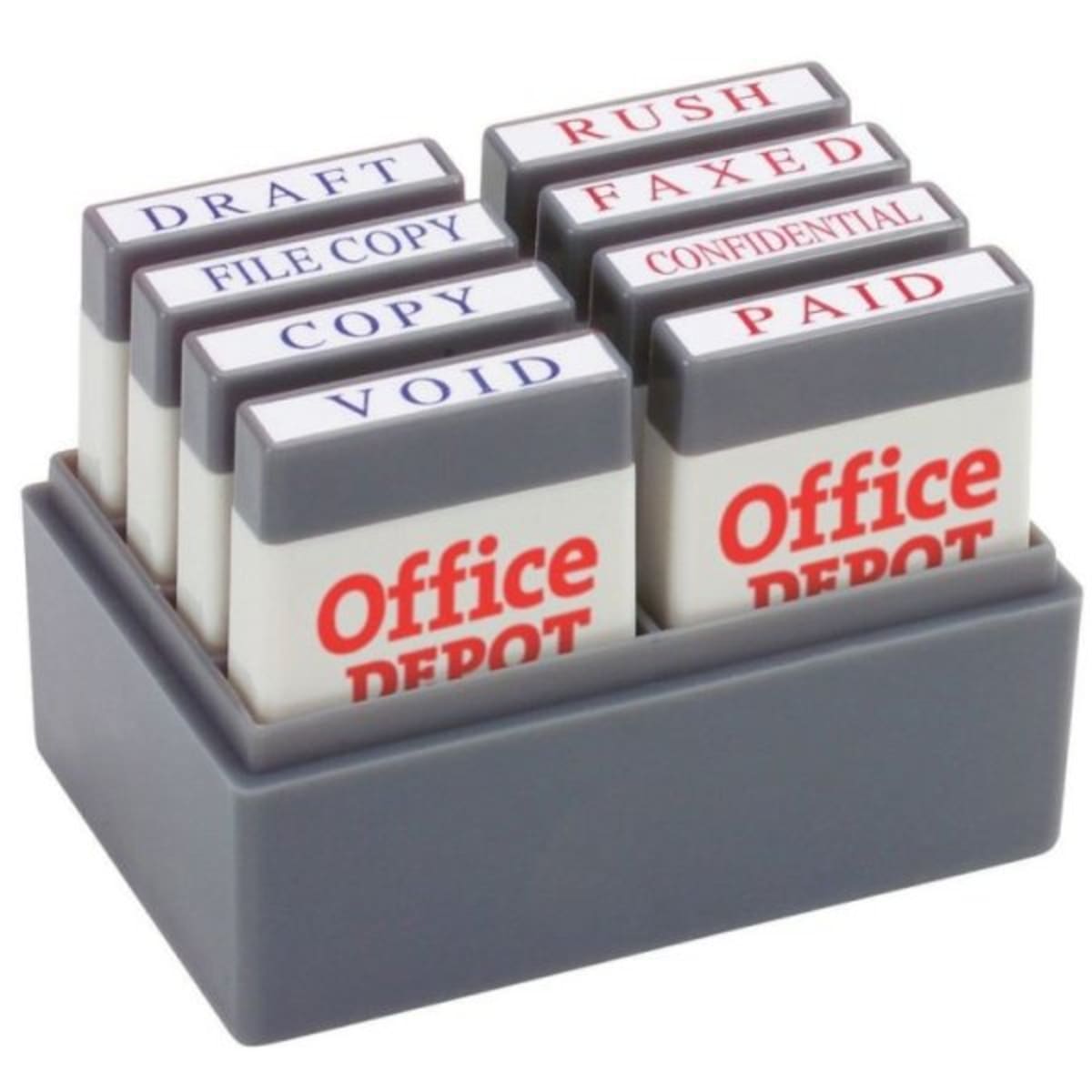 Office Depot® Brand Mini Message Stamp Kit, Blue/red Ink | HD Supply