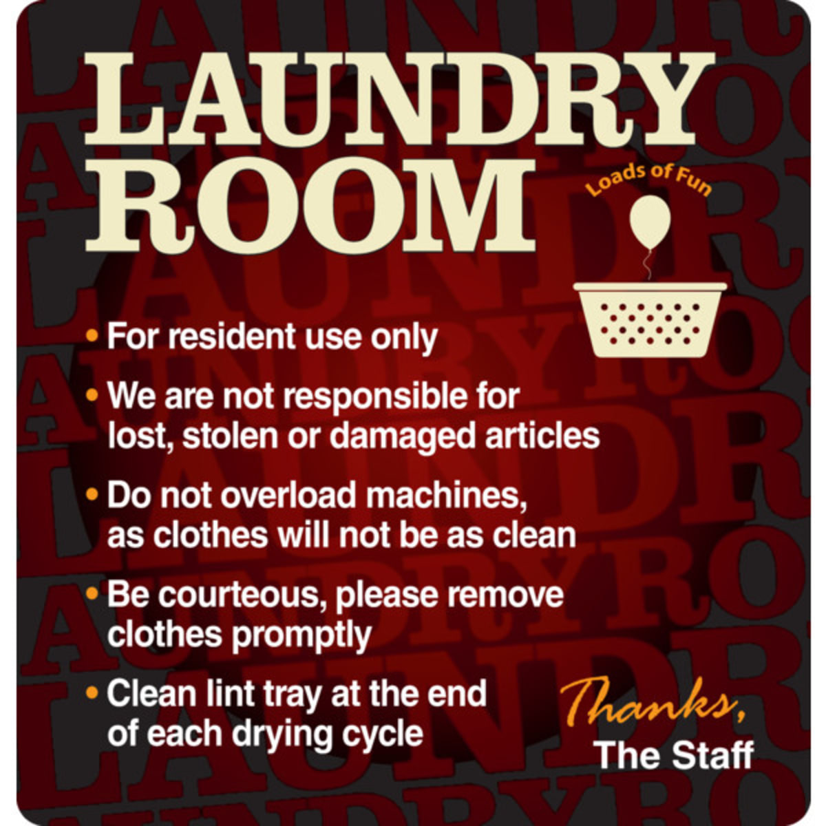 Coordinated Laundry Interior Sign Brown 12 1 4 X 12 3 4 Hd Supply