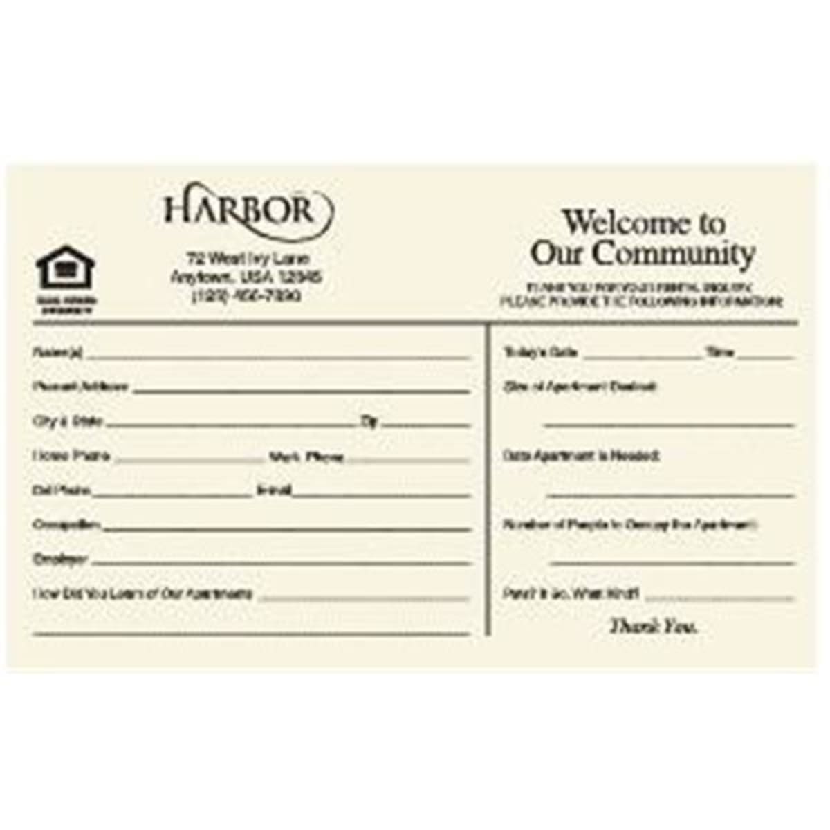 Prospect Visitor Cards Hd Supply