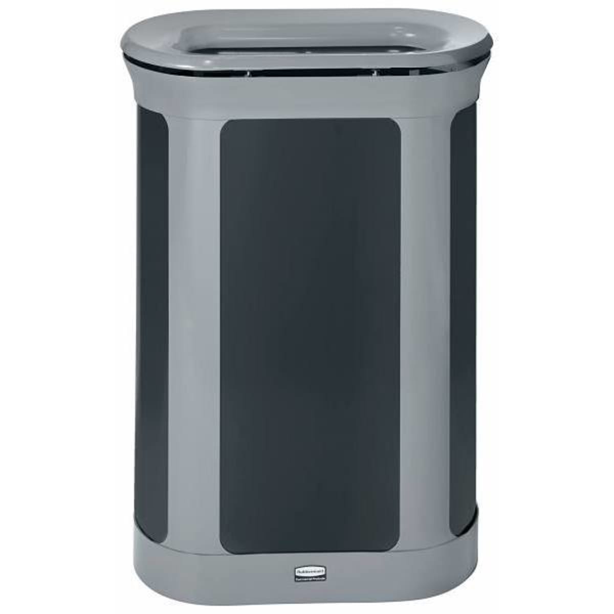 Rubbermaid 13-Gallons Gunmetal Blue Plastic Kitchen Trash Can with