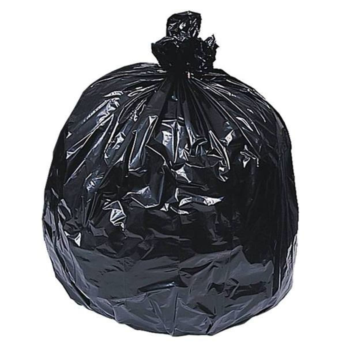 Earthsense Recycled Star Bottom Trash Bags, 55-60 gal, Black, 100