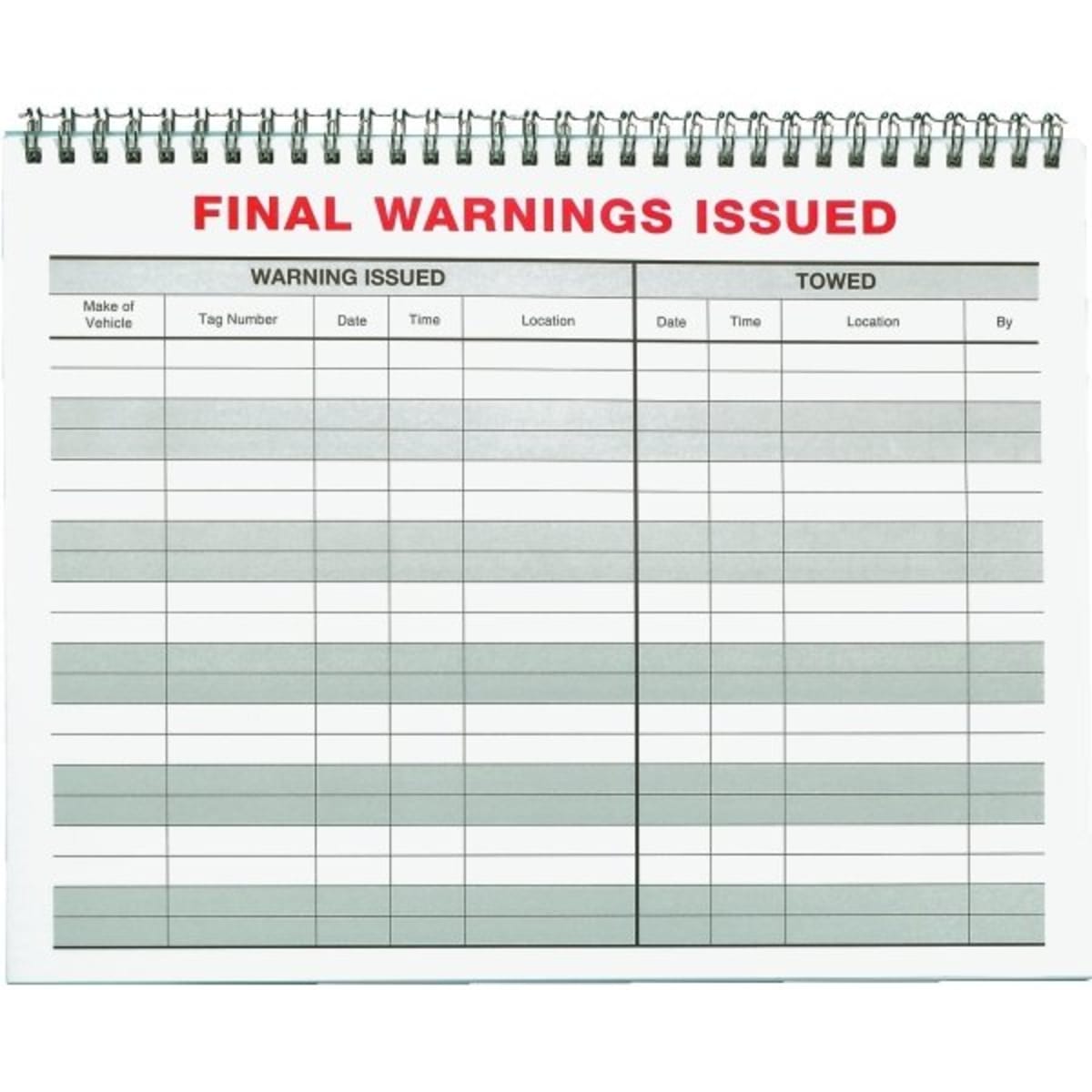 Parking Log Books Forms Hd Supply