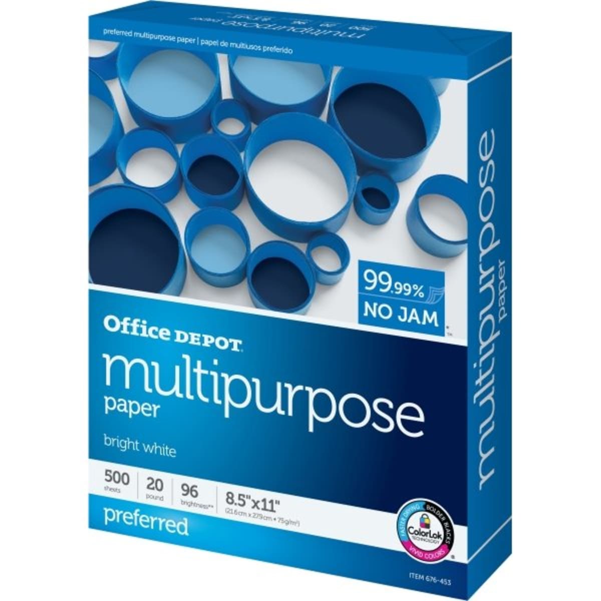 Office Depot® Multipurpose Paper, 94 US Brightness, 8-1/2 x 11