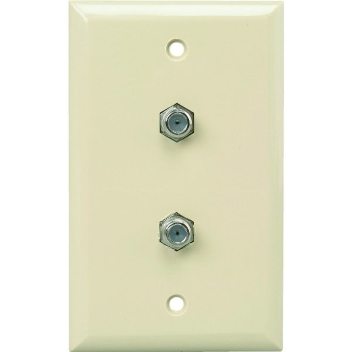 Dual Cable Tv Wall Jack Plate Ivory Package Of 2 Hd Supply