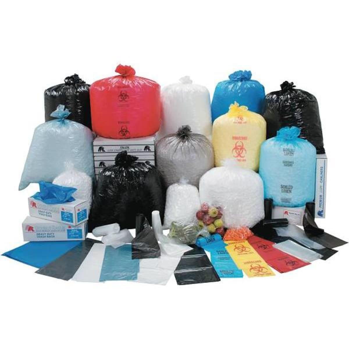 7-10 Gallons 1 Mil Clear Low Density Trash Bags 15x9x23 - 500 Bags