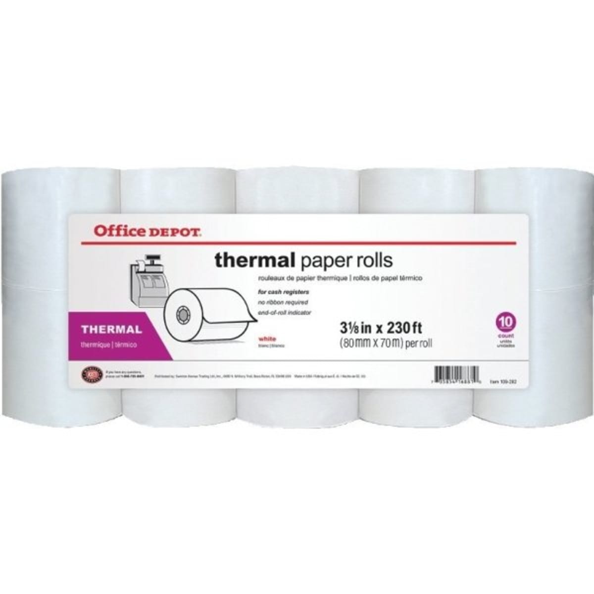 Office Depot® Brand Single-Ply Thermal Print Rolls, Package Of 10 | HD  Supply