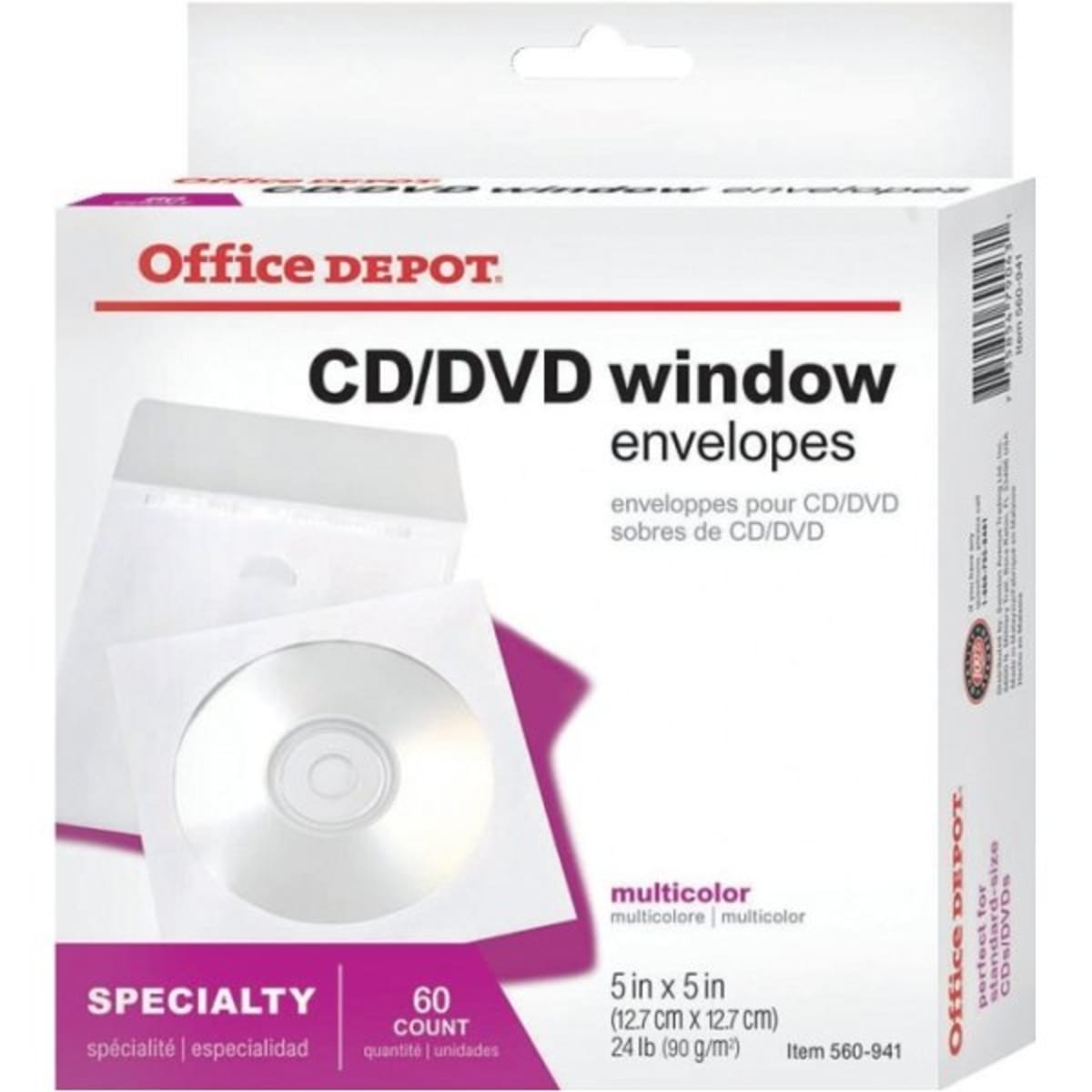 Office Depot® Brand CD/DVD Envelopes, 5