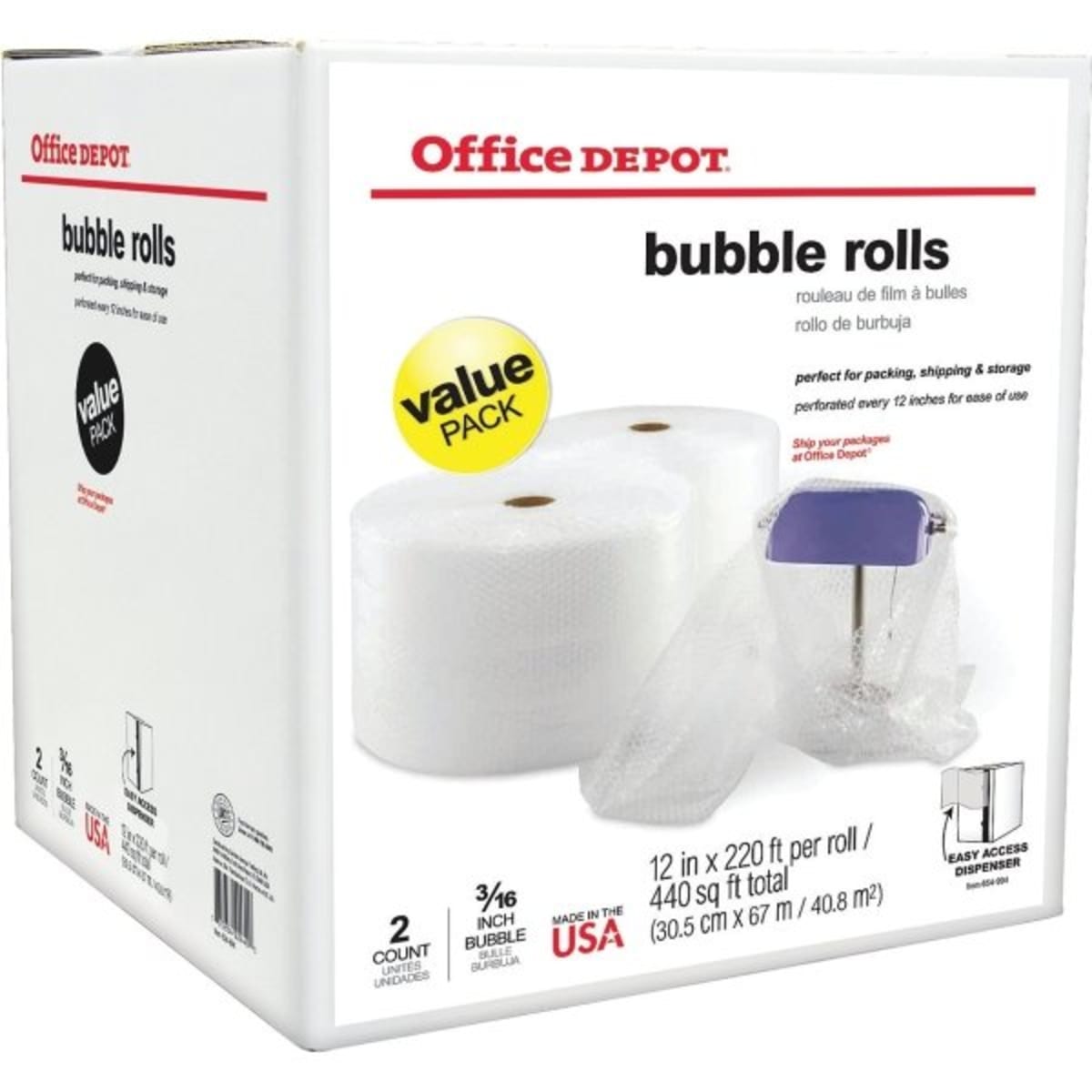 Office Depot Bubble Packing Material 3 16 Thick 12 X 220 Box Of 2 Hd Supply