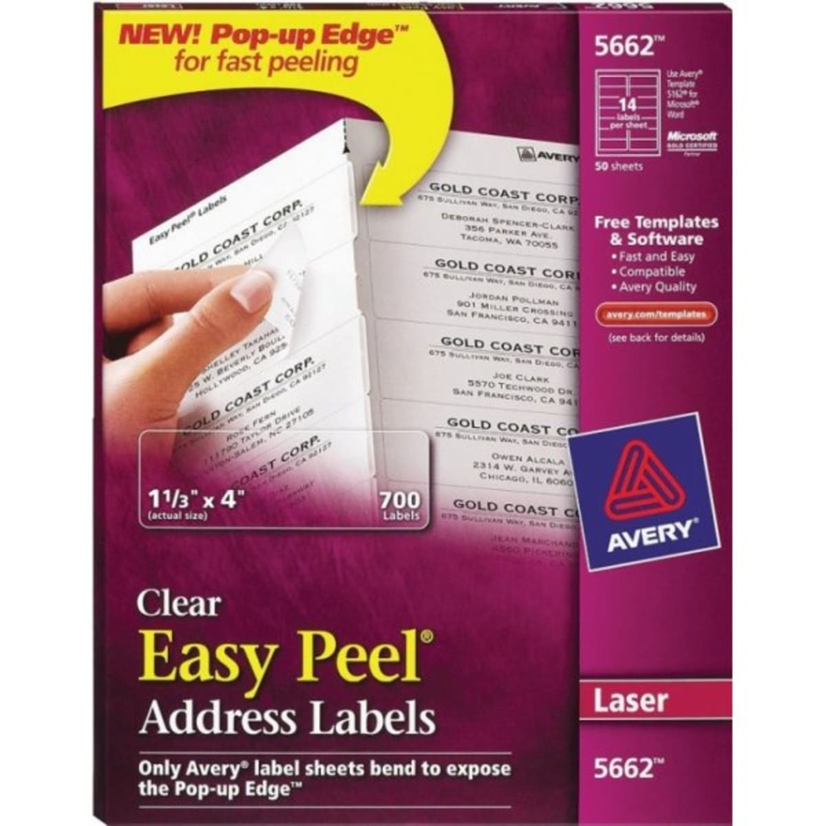Avery 1-1/3 x 4 in. Easy Peel Address Labels (700-Box) | HD ...