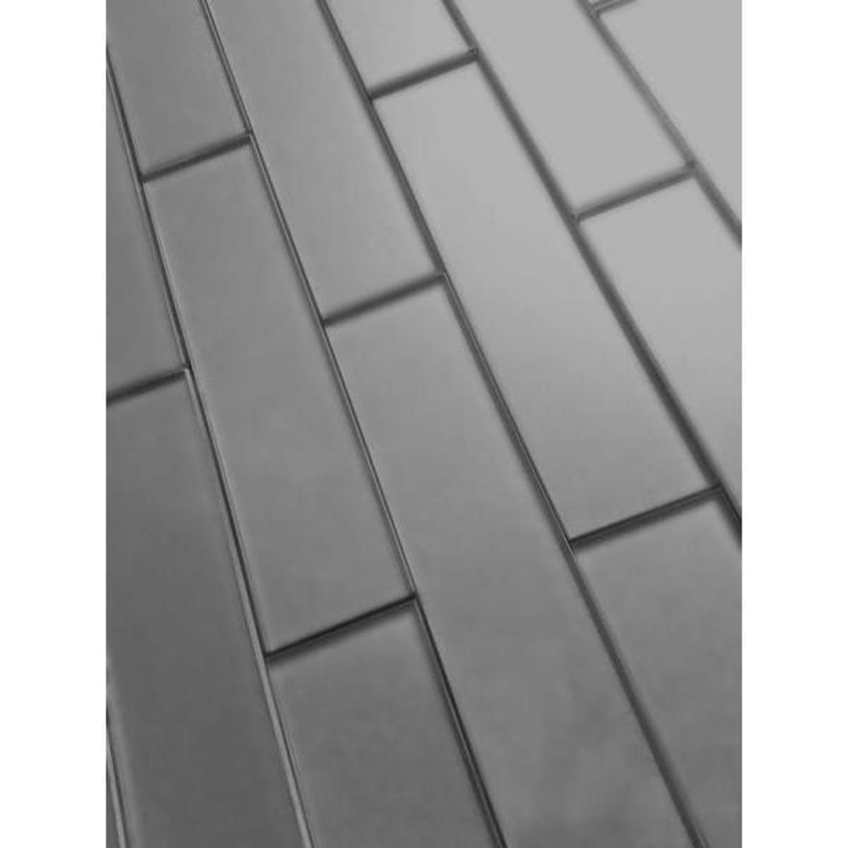 Abolos Forever 4 X 16 Matte Gray Glass Subway Tile Box Of 36 Hd Supply